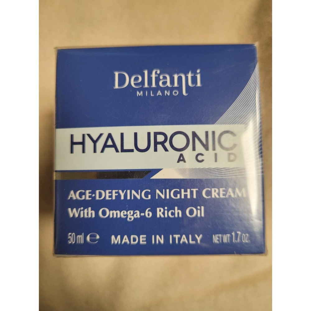 Delfanti Milano Hyaluronic Acid Age-Defying Night Cream 1.7oz Made in Italy NEW